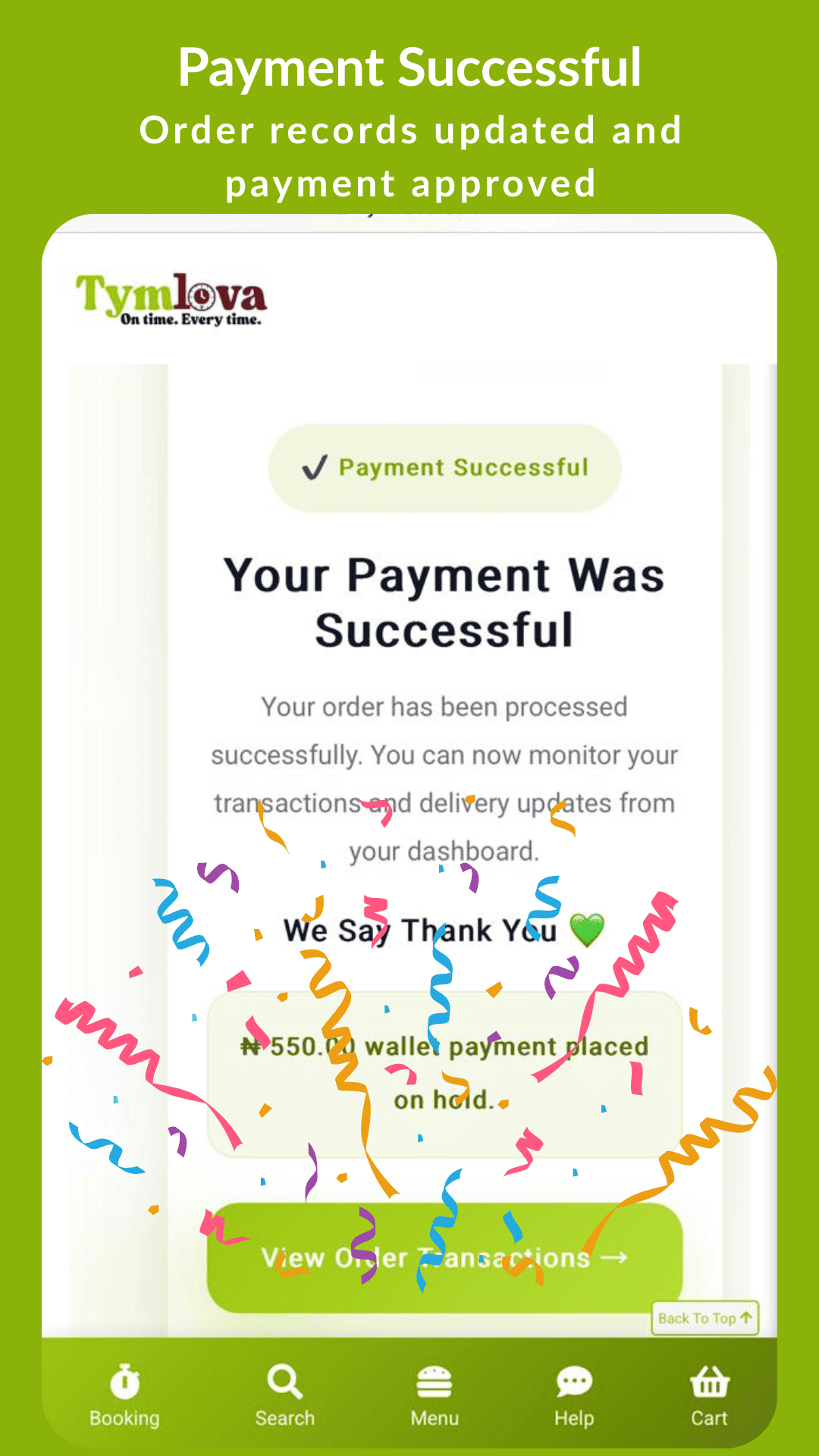 payment successful